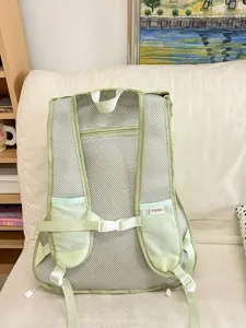 Candy color casual outdoor backpack, large capacity breathable mesh design for travel and sport.