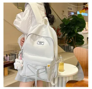 Japanese style candy color student backpack sweet college backpack cute casual school bag for girls