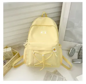 Candy-color student backpack in sweet Korean style, perfect for school and daily casual wear.