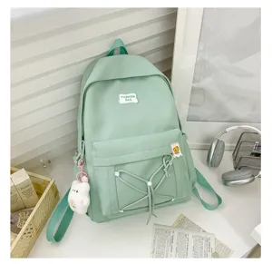 Japanese sweet style student backpack mint green ins fashion campus casual school bag for teenagers