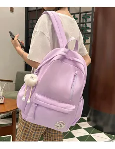 Korean ins style chic high value school backpack for girls sweet student light simple bag
