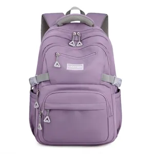 Grande capacità viola zaino scolastico per studenti impermeabile borsa da viaggio quotidiana
