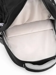 Zaino nero grande capacità vista interna per studenti viaggio uso quotidiano scolastico.