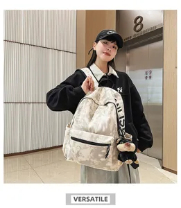 Detailed view of the 2025 American vintage large capacity casual backpack with stylish print.