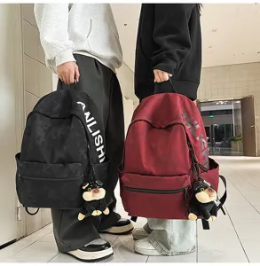 Casual retro large-capacity backpack stylish versatile printed school bag for outdoor use