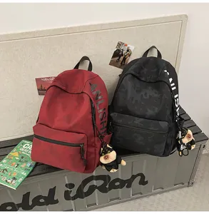American vintage large capacity backpack casual school bag stylish student daily daypack bookbag