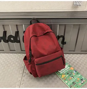 Retro large capacity canvas backpack casual simple school bag lightweight travel daypack