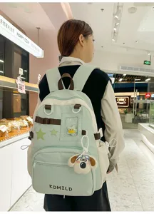 Japanischer Ins-Stil Campus Rucksack für Damen, große Kapazität Ita Bag mit transparenter Tasche.