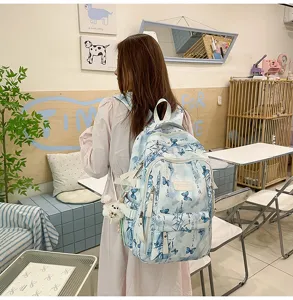 Japanischer Stil süßer Schmetterling Druck Schulrucksack lässige Student Daypack Tasche