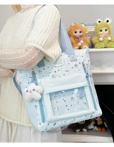 Suedes Sternen Canvas Tote Bag Japanischer Stil süße Studentin Schulter Umhängetasche