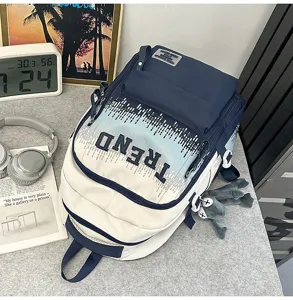 Sac à dos minimaliste américain dégradé grande capacité sac d'école de voyage