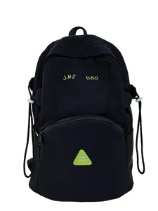 Cute large capacity student backpack for women, casual travel school bookbag, black chic daily bag