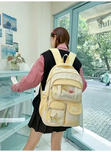 Sac à dos ita transparent de style japonais mignon pour filles, cartable décontracté quotidien.