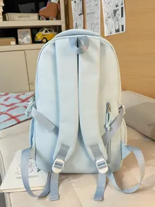 Sac à dos d'étudiant style japonais doux et frais bleu clair pour les loisirs quotidiens.