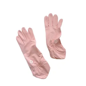 Women Summer Ice Silk Sun Protection Gloves Long UV Protection Cycling Driving Pink