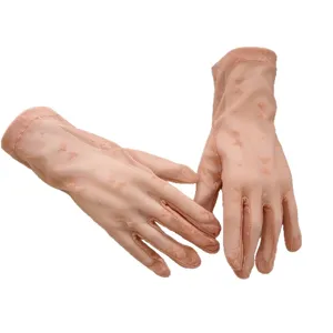 Sheer mesh lace sun protection gloves for women, lightweight summer driving dance short gloves