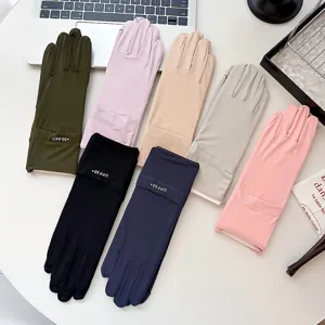 UPF50+ Ice Silk Sun Protection Gloves for Women Summer Outdoor UV Blocking Full Finger