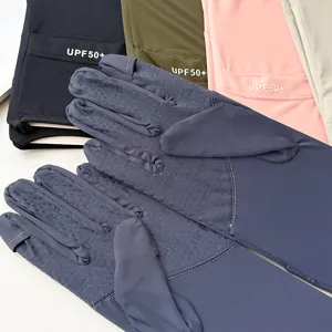 Women ice silk sun protection gloves summer outdoor UV proof full finger gloves UPF50+