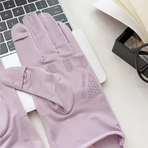 Summer ice silk sun protection gloves, half-finger anti-slip touchscreen style for outdoor.