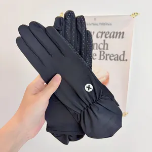 Women's summer ice silk sunscreen gloves, outdoor cycling driving anti-slip touch screen.