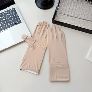 Women summer ice silk sun protection gloves thin UV protection fingerless touch screen item