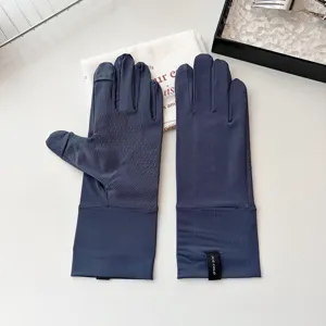 Damen Sommer Eisseide Sonnenschutz Handschuhe lang Touchscreen UV Schutz blau Fahren