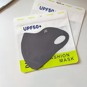 Detailansicht der nahtlosen Sommereis-Seiden-Gesichtsmaske mit UPF50+, 3D-Atmungsdesign.