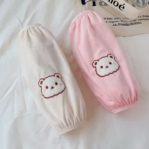 Cute bear plush winter oversleeves women anti-fouling warm lengthened sleeve cuffs pair