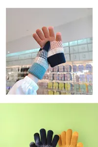 Winter thermal knit touch screen gloves, double thickened warm riding gloves for outdoor sports.