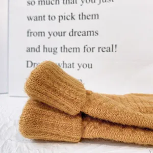 Warme Strickhandschuhe für Damen, dicker Kaschmir-Griff, Touchscreen Vollfinger Design.