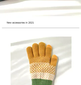 Winter warm knit touch-screen gloves for women and men, thick double layer cold-proof outdoor cycling