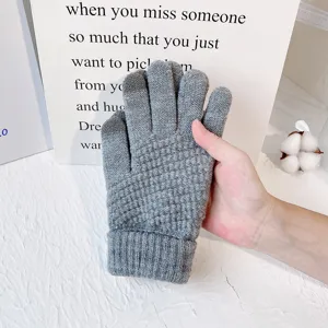 Winter warme Strick-Handschuhe für Damen, dicke kaschmirweiche Touchscreen Thermohandschuhe.