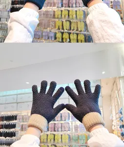 Winter knitted warm gloves for women and men, thick fleece lined touch screen outdoor use.