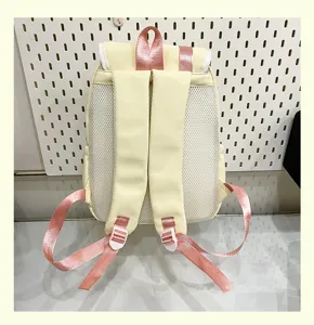 Cute Japanese style yellow pink double shoulder backpack student school bag casual daypack