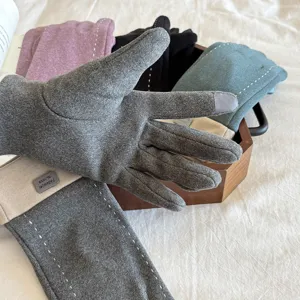 Women thermal velvet touch screen gloves winter warm windproof outdoor cycling gloves