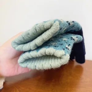 Women thick knit gloves winter warm wool mittens casual cozy fashion five-finger gloves