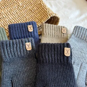 Men's knitted winter warm gloves multi-color touch screen full finger casual stylish cozy.
