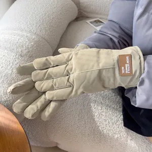 Guantes invierno hombre cortavientos termicos tactiles vista detalle forro polar calidos.