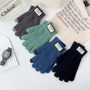 Men's Winter Knitted Touchscreen Warm Gloves Thickened Thermal Windproof Cycling Gloves