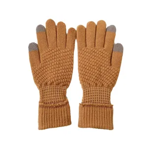 Winter warme Strick Touchscreen Handschuhe für Paare, dicke Woll Thermofäustlinge.