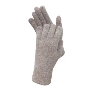 Winter warm fluffy knitted rabbit hair gloves solid color thick soft five-finger gloves for women