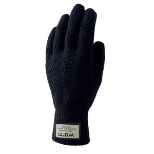 Men's winter warm knit gloves, thick fleece lined, touch screen compatible for cycling.