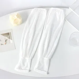 Women summer thin breathable floral lace sun protection sleeves for outdoor driving cycling.