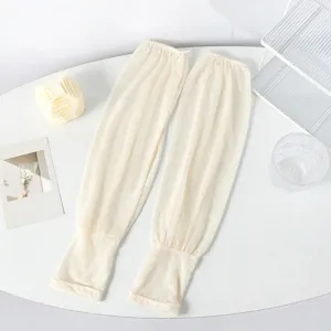 Floral ice silk lace sun protection sleeves for women, lightweight, breathable summer arm wear.