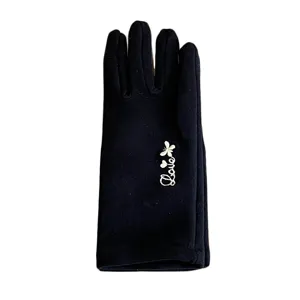 Women winter thermal warm gloves solid color windproof touch screen fleece lined