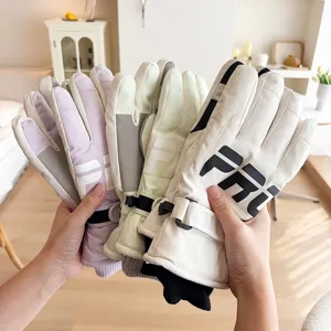 Warm winter ski gloves, windproof fleece-lined cycling gloves with touchscreen fingers for outdoor.