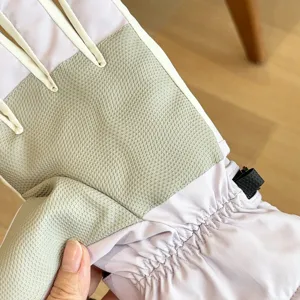 Close-up detail of outdoor windproof cycling ski gloves with anti-slip palm design.