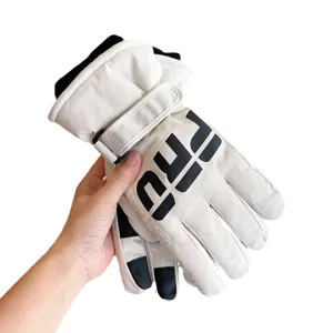 Windproof winter ski gloves for outdoor riding, warm fleece lined touch screen snow gloves.