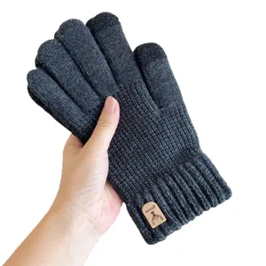 Men's Winter Touchscreen Knit Gloves Warm Thermal Stretch Gloves for Outdoor Cycling