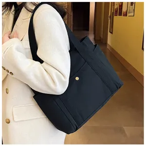 Damen Segeltuch Umhängetasche große Kapazität lässige Tragetasche minimalistische Pendler Handtasche
